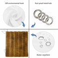 thumbnail image 3 of Gold Brown Shower Curtain Set - Long 72" x 84" Washable Bathtub Curtain with 12 Hooks, Farmhouse Linen Texture Waterproof Fabric Stall Shower Curtains for Bathroom/Bathtub Décor, 3 of 8