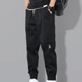 thumbnail image 4 of Men Pants Solid Color Elastic Waist Drawstring Ankle-banded Cargo Pants for Daily Wear, 4 of 7