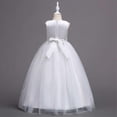 thumbnail image 4 of ATOGUTA Homecoming Dresses for Teens White Sleeveless Tulle Long Formal Wedding Pageant Party Fancy Princess Ball Gown Dresses 5T-15, 4 of 7