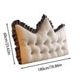 thumbnail image 2 of Luxurious Cushions Crystal Velvet Backrest Headboard Window Seat Sofa Embroidered Tufted Design Ergonomic Support Multiple Sizes, 2 of 4