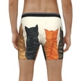 thumbnail image 4 of Salouo Four Cats Watching Rain Pattern Men's Boxer Briefs, Soft & Breathable Underwear Elastic Waistband Briefs for Men,1-Pack, 4 of 7