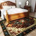 thumbnail image 5 of Area Rugs 5'x7' Washable Non-Slip, Floral Vintage Distress Print Pattern Medallion Carpet for Living Room Bedroom Dining Room, Brick Red Rust Red Neutral, 5 of 11
