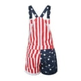 thumbnail image 4 of Women American Flag Denim Bib Overall Sleeveless Adjustable Straps Shorts Jeans Jumpsuits Romper 4th of July Outfits Streetwear, 4 of 7
