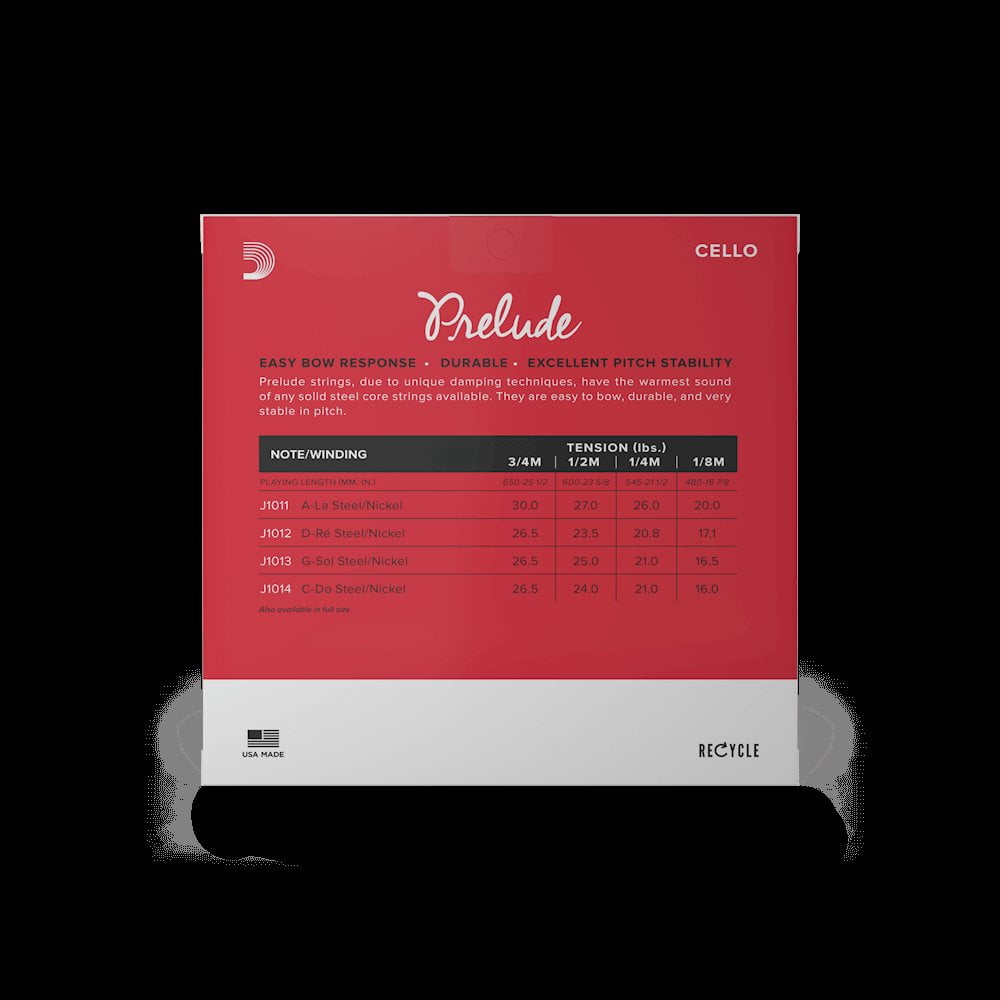 D'Addario Prelude Cello C String 1/2 Size