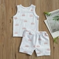 thumbnail image 7 of Seyurigaoka Baby 2-piece Outfit Set Sun Print Tank Top+Shorts Set for Kids Boys Girls, 7 of 7