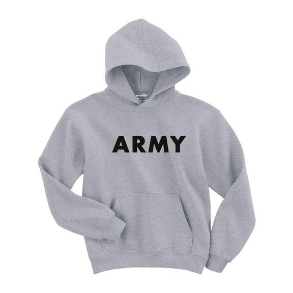 Youth ARMY Hooded Sweatshirt in Gray