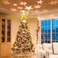 thumbnail image 2 of ShenMo Star Christmas Tree Light Up, Star Christmas Tree with Rotating LED Snowflake Projector Lamp, 3D Gold Christmas Star for Indoor Outdoor Christmas Decoration, Powered by 2.4M USB, 2 of 5