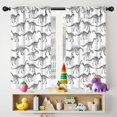 thumbnail image 5 of Blackout Kids Curtains,White Cartoon Dinosaurs Skeletons Pattern Childrens Insulated Curtains Set Of 2,Bedroom Essentials,Toddler Room Decor 42"x54", 5 of 5