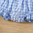 thumbnail image 5 of YuYuBao Girls Outfits Sets Summer Sleeveless Plaid Print Ruffles Vests Tops + Bowknot Shorts Outfits 3 Piece Baby Girls Cute Clothes Suits, 9-12 Months, 5 of 6