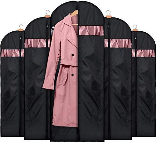 L-Pack Breathable Garment Bag for Suit and Dress 60in Black Garment Cover for Travel and Storage