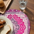 thumbnail image 3 of Pink Geometric Round Placemats Set of 8 for Dinning Tables,Heat-proof Braided Table Mats 13 Inch,Middle Century Boho Ethnic Abstract Southwestern Washable Place Mat for Kitchen Restaurant Party Table, 3 of 9