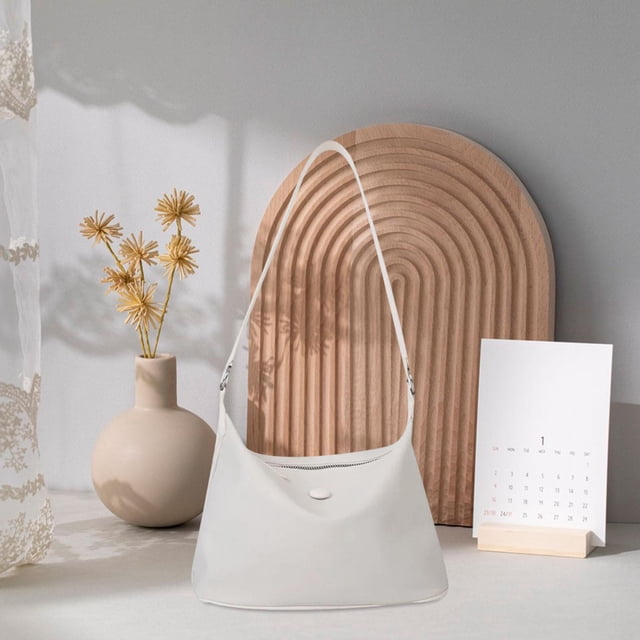 Bolso de hombro Salvador para mujer elegante con cremallera Blanco