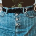 thumbnail image 4 of WHAMVOX Suede Studded Belt For Women Western Style Punk Belt Buckle Zinc Alloy For Waist Jeans Dresses Trendy Costume Fashion Accessory, 4 of 8