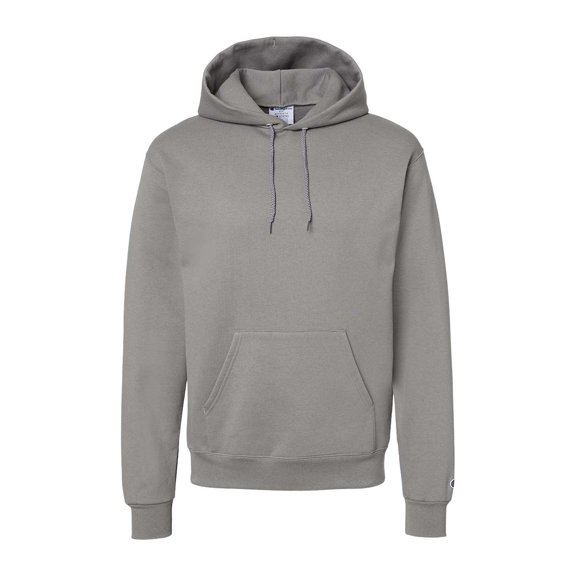 Champion Mens Powerblend Hooded Sweatshirt, 2XL, Stone Grey