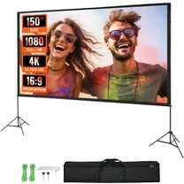 ZOPan Projector Screen with Stand 150 inch 16:9 4K 1080 HD Movie Screen Tripods