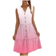 thumbnail image 1 of Robe d'Été pour Femme, Robe à Col en V Boutonnée, Longue Robe de Plage Sans Manches pour l'Été, Couvre-Maillot Décontracté à Coupe Ample, 1 of 1