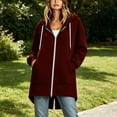 thumbnail image 6 of Cilsoka Long Hoodie Jackets for Women Zip up Oversized Sweatshirt Lightweight Casual Back Split Hem Jacket Fashion Fall Coats with Pockets, 6 of 7