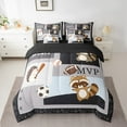 thumbnail image 2 of Erosebridal Raccoon Print Bedding Sets Full Size, Football Sport Comforter Sets with Sheets, Cartoon Animal Reversible Bedding Full Size, Breathable Room Decoration, 7pcs, 2 of 6