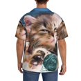thumbnail image 5 of Sigee Playful Cat Print Men's Shirts Casual Button Down Short Sleeve Summer Beach Shirt Hawaiian Vacation Shirts Tee Shirt-X-Large, 5 of 7