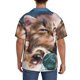 thumbnail image 3 of Balery Playful Cat Camisa Casual de Manga Corta con Botones para Hombre, Texturizada, Estilo Cubano, para Playa, Verano-Large, 3 of 5