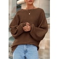 thumbnail image 3 of Suéter PRETTYGARDEN 2025 Oversized Cuello Barco Marrón XL, 3 of 8