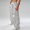thumbnail image 3 of Wide Leg Sweatpants Men Elastic Waist Straight Leg Loose Fit Casual Sweat Pants Trousers with Pockets, 3 of 6