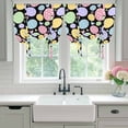 thumbnail image 4 of Easter Eggs Tie Up Curtains for Windows, Adjustable Balloon Window Shades, Cute Colorful Farmhouse Love Black Kitchen Window Treatments Farmhouse Short Curtains with Rod Pocket 42"x45", 4 of 8