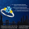 thumbnail image 2 of Gem Stone King 925 Sterling Silver Swiss Blue Topaz and Yellow Sapphire Engagement Ring for Women | 2.97 Cttw | Oval 9X7MM | Gemstone November Birthstone | Size 6, 2 of 6