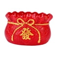 thumbnail image 4 of Ceramic Flower Pot Flower Vase Chinese Traditional Plant Pot for Garden , Red, 4 of 9