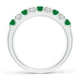 thumbnail image 2 of ANGARA Natural Shared Prong Emerald and Diamond Half Eternity Ring in 14K White Gold for Women (Size-2.5mm) | May Birthstone, Birthday, Anniversary, Jewelry Gift for Women | Natural Emerald Ring, 2 of 8