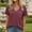 008 Wine, variant on Womens Basic Short Sleeve V-Neck Shirts Solid Color Casual Loose Fitted Classic Tops Tee With Pocket
