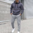 thumbnail image 2 of DHFJKG Mens Tracksuit 2 Piece Set Jogging Sweat Track Suits Quarter Zip Hooded Sweatshirt With Joggers Ankle-Tied Pants Sportswear Athleisure Cozy Outfit, 2 of 4