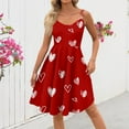 thumbnail image 4 of Valentines Dress for Women Sleeveless Love Heart Print Dresses 2026 Spring A-Line Strapless Cocktail Punk Dress Red S, 4 of 4