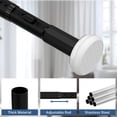 thumbnail image 4 of 39-173" One-Push Spring Tension Rod, No Drill Adjustable Curtain Rod, 28mm Diameter Heavy Duty Rustproof Carbon Steel Rod for Patio, Outdoor, Bathroom, Black, 4 of 8