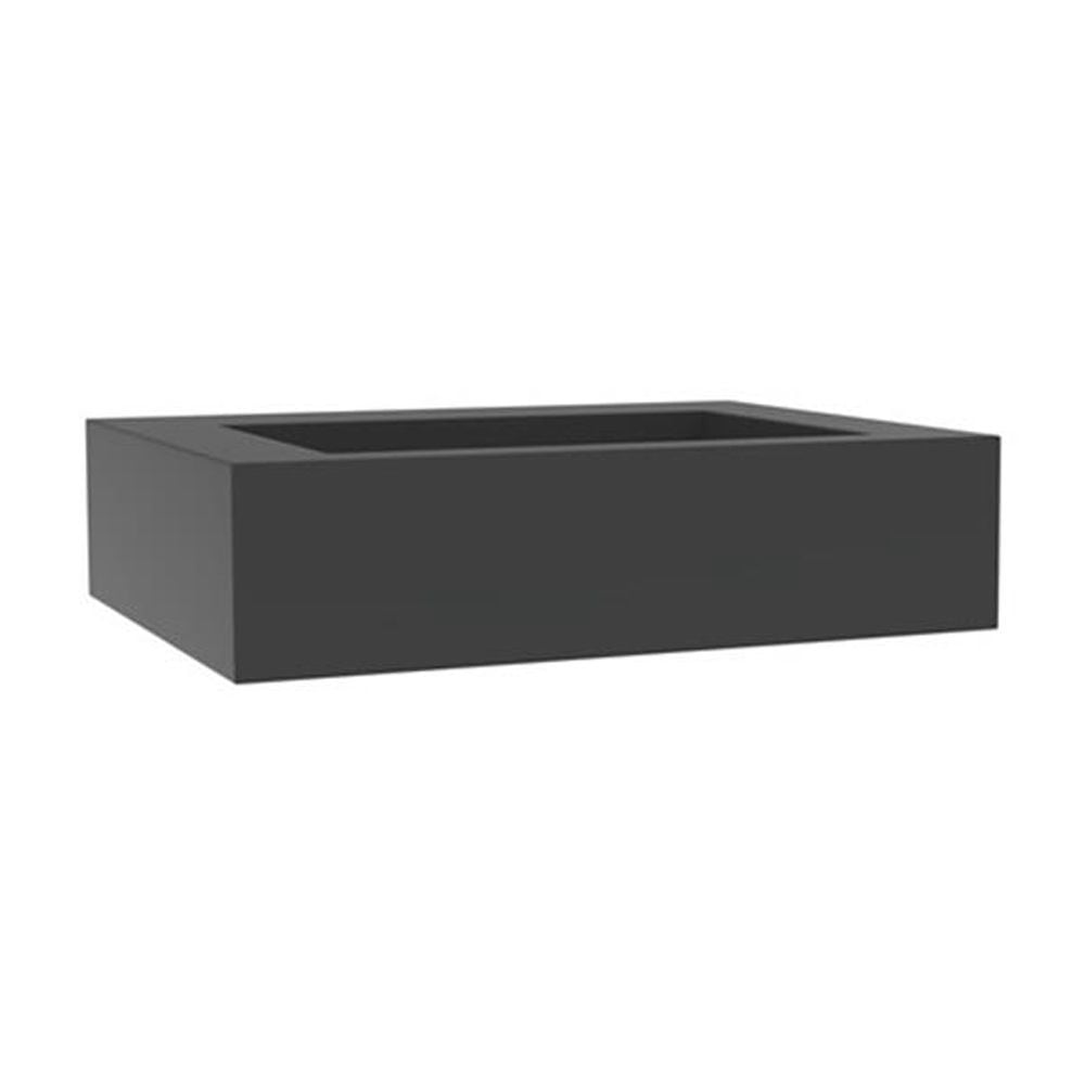Castello USA Inc Pyramid 24" Solid Surface Bathroom Sink in Black No Faucet Hole