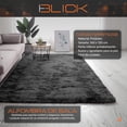 thumbnail image 2 of Alfombra De Sala Suave Decorativa Tapete Cuarto Afelpada 160x120 Cm Poliéster Antideslizante Blick Color Negro, 2 of 6