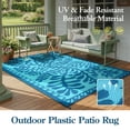 thumbnail image 6 of SUNDEREY 9’X12’Outdoor Rug for Patio,Waterproof Beach Mats, Seaweed Pattern Plastic Straw Outdoor Rugs for RV Patio Deck Beach Porch Backyard,Blue, 6 of 9