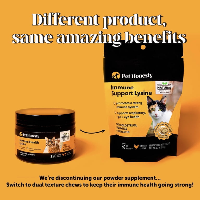 Pet Honesty, Cat Immune Support Lysine, 3.7 oz, Chicken Flavored