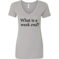thumbnail image 3 of Inktastic What is a Weekend? Women's V-Neck T-Shirt, 3 of 5