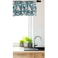thumbnail image 3 of Ambesonne Flower Window Valance, Irregular Design Graphic Flowers Drooping Petals on Bluegrey Background, Curtain Valance for Kitchen Bedroom Decor with Rod Pocket, 54" X 12", White Indigo Scarlet, 3 of 3