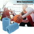 thumbnail image 3 of Unique Bargains Pair Sweat Absorbing Wrist Sweatbands Athletic Cotton Terry Cloth Sky Blue 8x10cm, 3 of 6