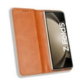 thumbnail image 6 of Decase for Samsung Z Fold 5 Case Leather Wallet, Z Fold 5 Wallet Case with Card Slots Flip PU Leather Card Holder Rugged Non-Slip Full Body Drop Protector Back Case with Pen Holder for Z Fold 5, Brown, 6 of 7