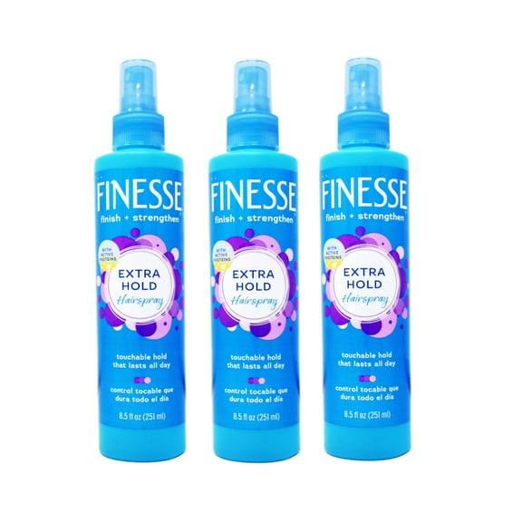 Finesse Finish & Strengthen, Extra Hold Non-Aerosol Hair Spray 8.5 oz. - Pack of 3