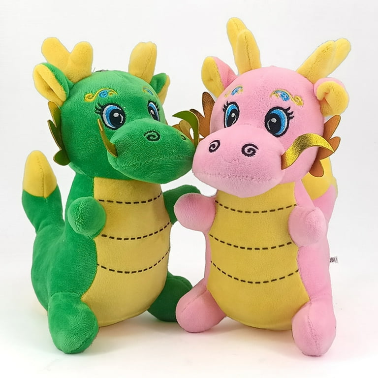 Year 2024 Cartoon Dragon Plush Doll Toy Chinese Dragon Zodiac Mascot Keychain Stuffed Animal Doll Pendant Festival Decoration New Year Gift