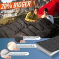 thumbnail image 5 of Betcozy Detachable Double Sleeping Bag for Adults with 2 Pillows, 2-in-1 Queen Size Camping Sleeping Bag to Single Bag, Washable Sleeping Bag for Couples, Backpacking, Black, 5 of 6