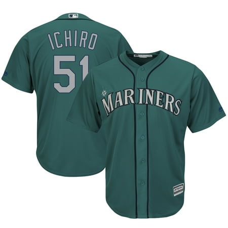 Ichiro Suzuki Frame - Ichiro Suzuki Seattle Mariners Majestic Official Cool Base Player Jersey - Aqua