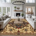 thumbnail image 4 of Boho Flower Area Rug 6x9 FT, Non Slip Living Room Throw Carpet, Bohemian Western Rustic Tribal Patterns Washable Soft Large Floor Carpet Non-Shedding Rug for Bedroom Dining Room Play Room, 4 of 9