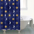 thumbnail image 4 of Blue Gold Sun Moon Star Pattern Shower Curtain 72"x72" ,Bathroom Decorative Shower Curtains Set with 12 Hooks,Modern Waterproof Washable Shower Curtain, 4 of 6