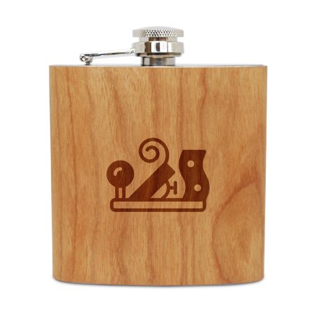 Steel Jointer - Jointer 6 Oz Wooden Flask (Cherry), Stainless Steel Body, Handmade In Usa