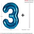 thumbnail image 2 of 40 Inch Blue Numbers 0-9 Birthday Party Decorations Helium Foil Mylar Number Balloon Digital 3, 2 of 4